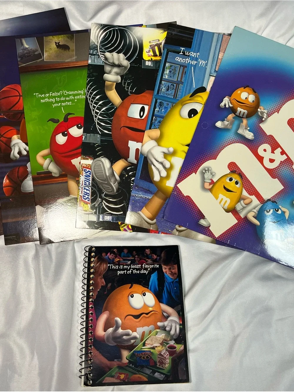Lot Of 6 Vintage 1999 MEAD M&M School Folders & Notebook NEW Rare